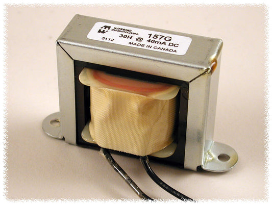 Hammond 157G DC Reactor, Filter Choke, Open Channel Mount, Inductance 30H, DC Current 40 mA.