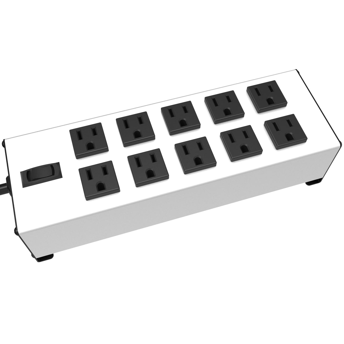 Hammond 1580H10A1 Power Bar 10-Outlet Block, Switch, 6' Cord, Straight Plug