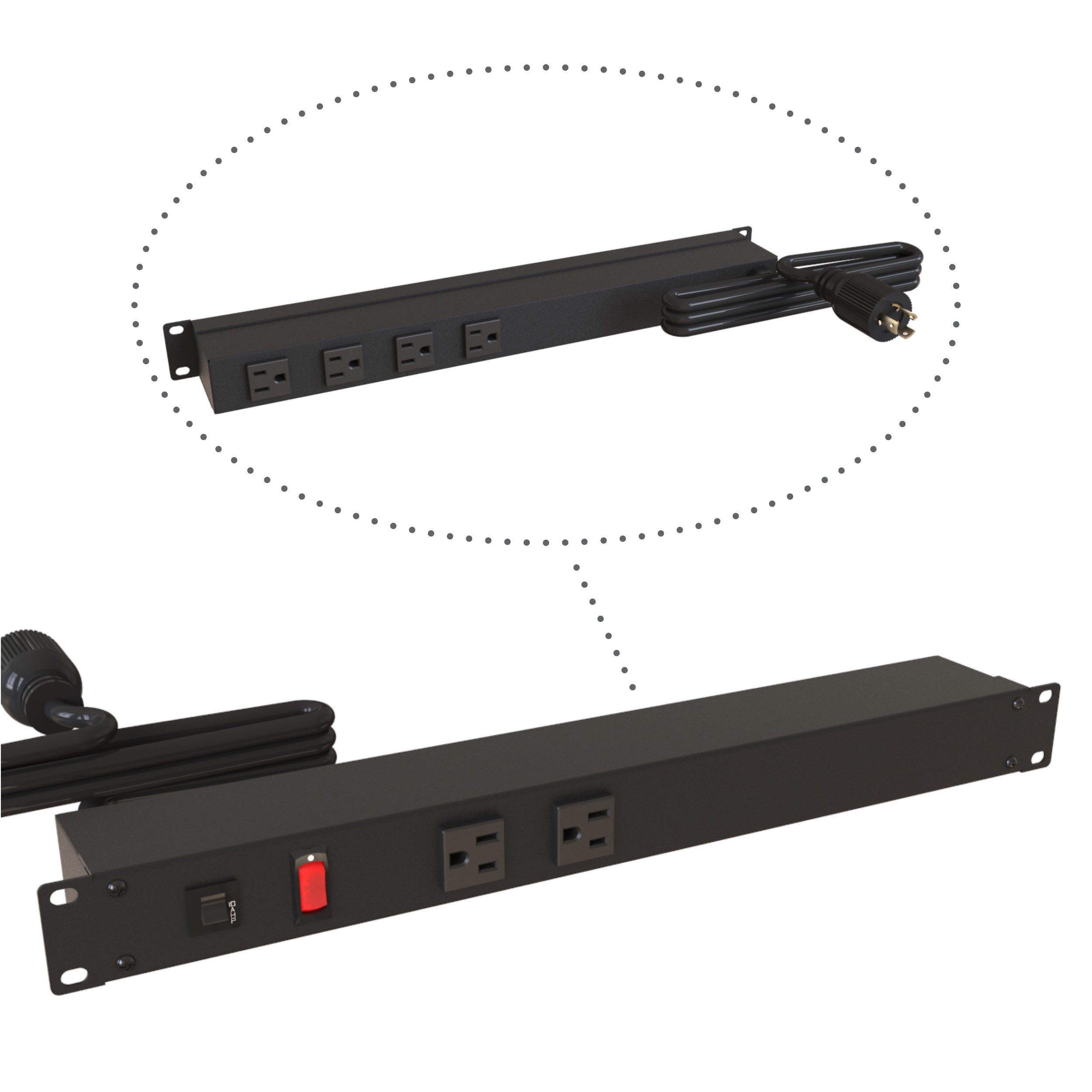 Hammond 1583H6C1BKX Rack Mount Power Bar 2-Front 4-Rear – B&E ...