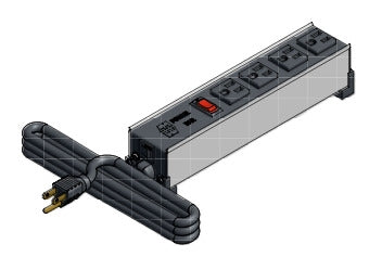 Hammond 1584H4A1 Power Bar 4 Outlet Industrial Grade 6' Cord, 125V/15A 5-15R Outlets