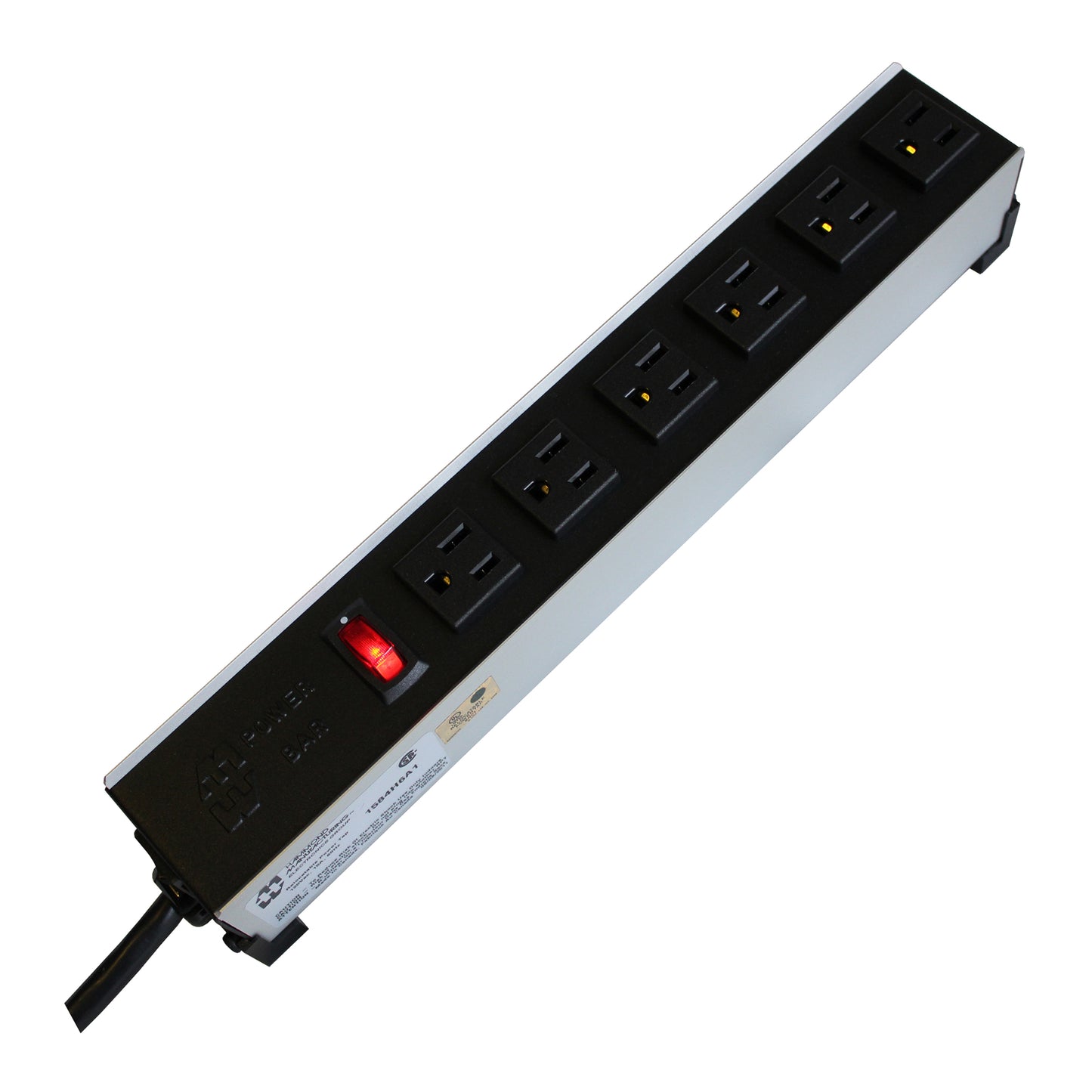 Hammond 1584H6A1 Power Bar 6 Outlet Industrial Grade 6' Cord, 125V/15A 5-15R Outlets