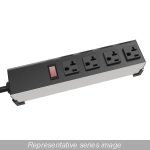 Hammond 1589T8C1 Power Bar 8-Outlets 20 Amps, Pilot Light, 6' Cord, Locking Plug