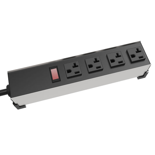Hammond 1589T4C1 Power Bar 4-Outlets 20 Amps, Pilot Light, 6' Cord, Locking Plug