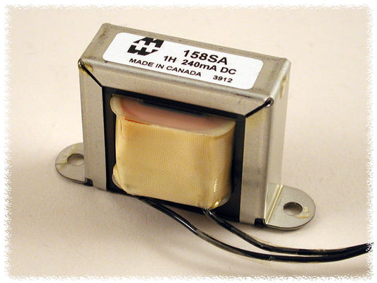 Hammond 158SA DC Reactor, Filter Choke, Open Channel Mount, Inductance 1.0H, DC Current 240 mA.