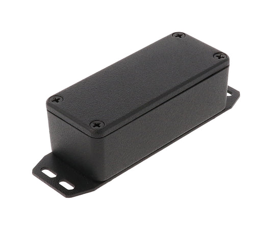 Hammond 1590AFBK 1590 Series Diecast Aluminum Enclosure with Flanged Bottom Plate, 93 x 39 x 31 mm, Black.