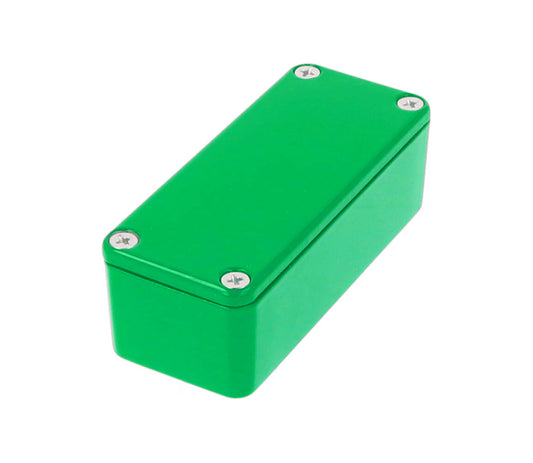 Hammond 1590AGR 1590-STOMP Painted Diecast Aluminum Stomp Box Enclosure, Green RAL 6024, 93 x 39 x 31 mm.