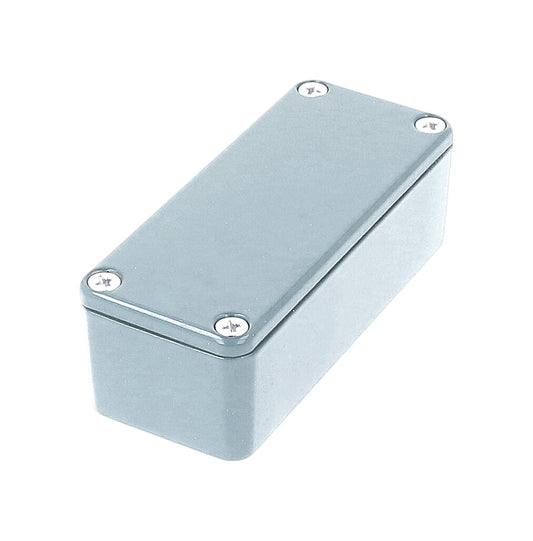 Hammond 1590ALG 1590-STOMP Painted Diecast Aluminum Stomp Box Enclosure, Light Gray RAL 7035, 93 x 39 x 31 mm.
