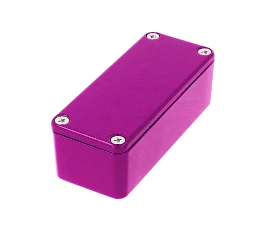 Hammond 1590APR 1590-STOMP Painted Diecast Aluminum Stomp Box Enclosure, Purple RAL 4008, 93 x 39 x 31 mm.
