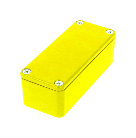 Hammond 1590AYL 1590-STOMP Painted Diecast Aluminum Stomp Box Enclosure, Yellow RAL 1021, 93 x 39 x 31 mm.