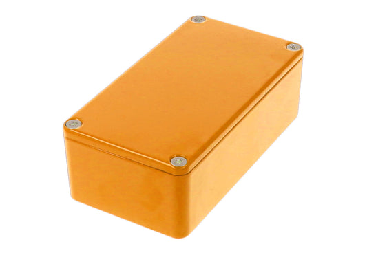 Hammond 1590B2OR 1590-STOMP Painted Diecast Aluminum Stomp Box Enclosure, Orange RAL 2009, 112 x 61 x 38 mm.