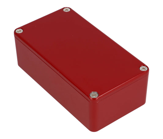 Hammond 1590B2RD 1590-STOMP Painted Diecast Aluminum Stomp Box Enclosure, Red RAL 3011, 112 x 61 x 38 mm.