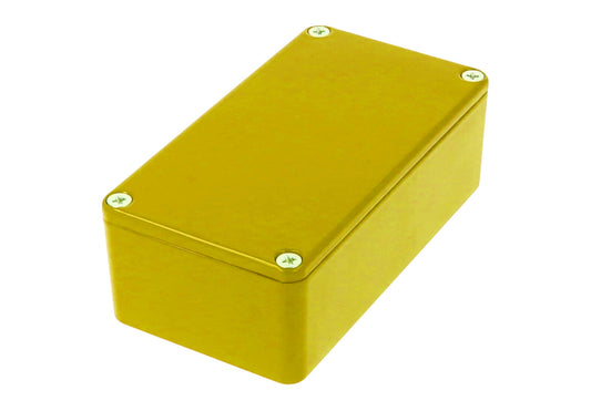 Hammond 1590B2YL 1590-STOMP Painted Diecast Aluminum Stomp Box Enclosure, Yellow RAL 1021, 112 x 61 x 38 mm.