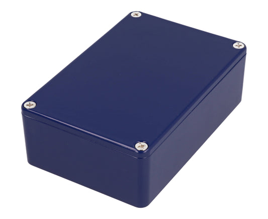 Hammond 1590B3CB 1590-STOMP Painted Diecast Aluminum Stomp Box Enclosure, Cobalt Blue RAL 5013, 116 x 77 x 38 mm.
