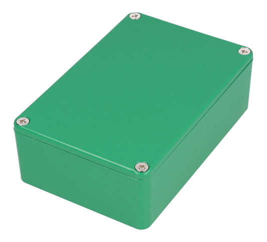 Hammond 1590B3GR 1590-STOMP Painted Diecast Aluminum Stomp Box Enclosure, Green RAL 6024, 116 x 77 x 38 mm.