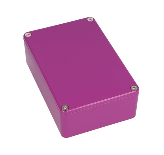 Hammond 1590B3PR 1590-STOMP Painted Diecast Aluminum Stomp Box Enclosure, Purple RAL 4008, 116 x 77 x 38 mm.