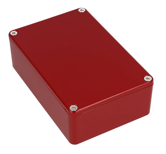 Hammond 1590B3RD 1590-STOMP Painted Diecast Aluminum Stomp Box Enclosure, Red RAL 3011, 116 x 77 x 38 mm.