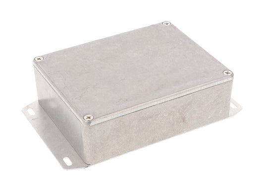 Hammond 1590BB2F 1590 Series Diecast Aluminum Enclosure with Flanged Bottom Plate, 120 x 94 x 38 mm, Natural.