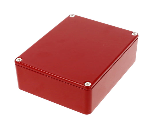 Hammond 1590BB2RD 1590-STOMP Painted Diecast Aluminum Stomp Box Enclosure, Red RAL 3011, 120 x 94 x 38 mm.