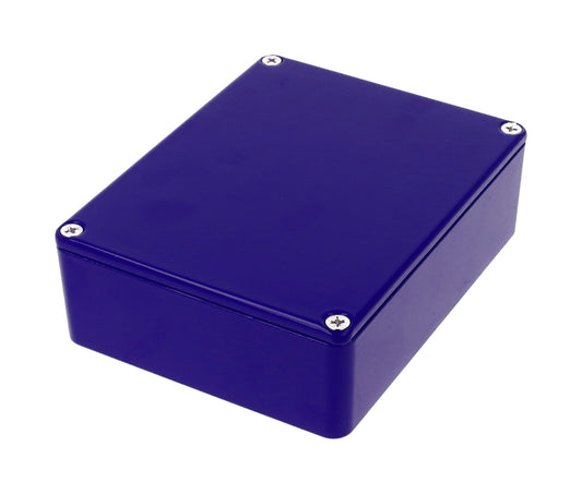 Hammond 1590BBCB 1590-STOMP Painted Diecast Aluminum Stomp Box Enclosure, Cobalt Blue RAL 5013, 120 x 94 x 34 mm.