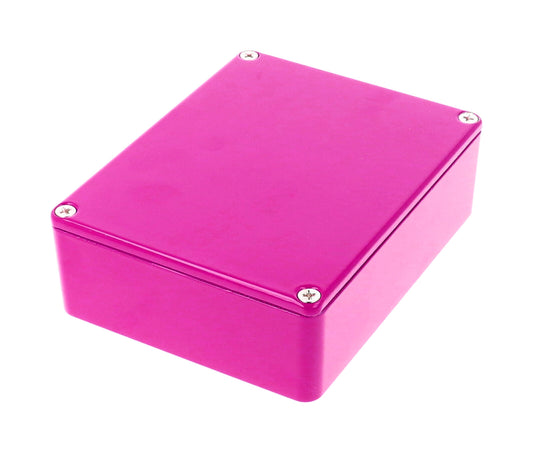 Hammond 1590BBPR 1590-STOMP Painted Diecast Aluminum Stomp Box Enclosure, Purple RAL 4008, 120 x 94 x 34 mm.