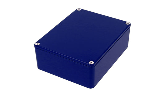 Hammond 1590BBSCB 1590-STOMP Painted Diecast Aluminum Stomp Box Enclosure, Cobalt Blue RAL 5013, 120 x 94 x 42 mm.