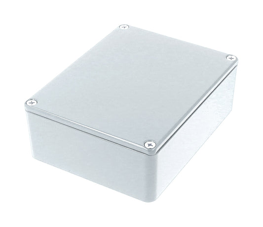 Hammond 1590BBSLG 1590-STOMP Painted Diecast Aluminum Stomp Box Enclosure, Light Gray RAL 7035, 120 x 94 x 42 mm.