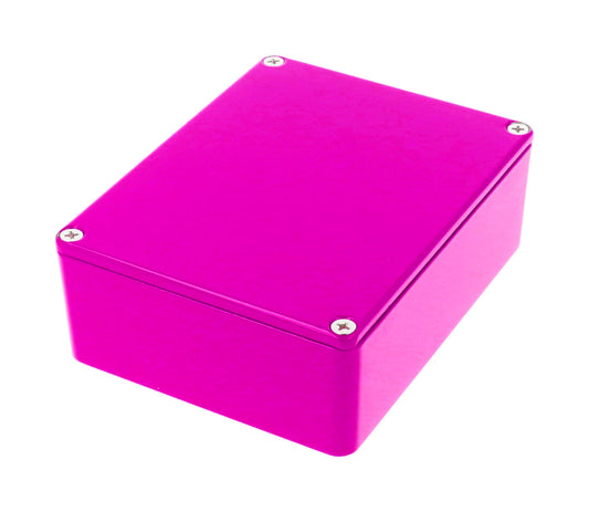 Hammond 1590BBSPR 1590-STOMP Painted Diecast Aluminum Stomp Box Enclosure, Purple RAL 4008, 120 x 94 x 42 mm.
