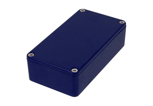 Hammond 1590BCB 1590-STOMP Painted Diecast Aluminum Stomp Box Enclosure, Cobalt Blue RAL 5013, 112 x 61 x 31 mm.