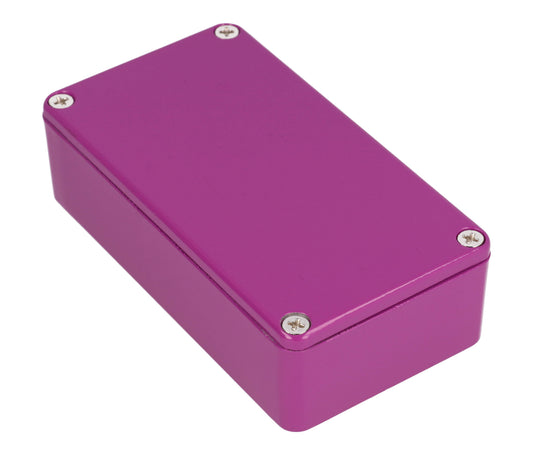 Hammond 1590BPR 1590-STOMP Painted Diecast Aluminum Stomp Box Enclosure, Purple RAL 4008, 112 x 61 x 31 mm.
