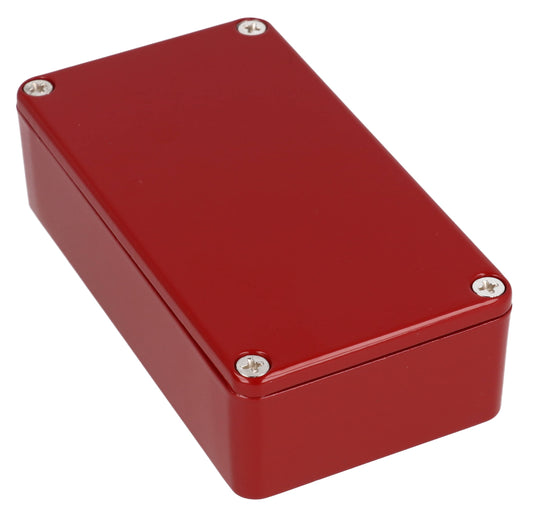 Hammond 1590BRD 1590-STOMP Painted Diecast Aluminum Stomp Box Enclosure, Red RAL 3011, 112 x 61 x 31 mm.