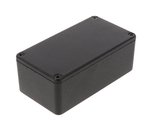 Hammond 1590BSBK 1590 Series Diecast Aluminum Enclosure, 112 x 61 x 38 mm, Black.