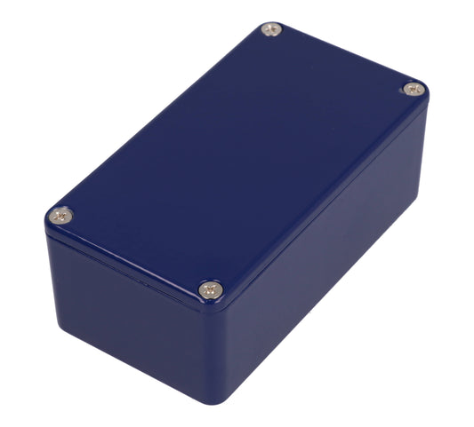 Hammond 1590BSCB 1590-STOMP Painted Diecast Aluminum Stomp Box Enclosure, Cobalt Blue RAL 5013, 112 x 61 x 38 mm.