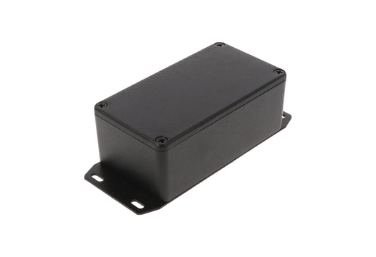 Hammond 1590BSFBK 1590 Series Diecast Aluminum Enclosure with Flanged Bottom Plate, 112 x 61 x 38 mm, Black.