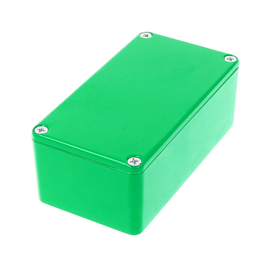 Hammond 1590BSGR 1590-STOMP Painted Diecast Aluminum Stomp Box Enclosure, Green RAL 6024, 112 x 61 x 38 mm.