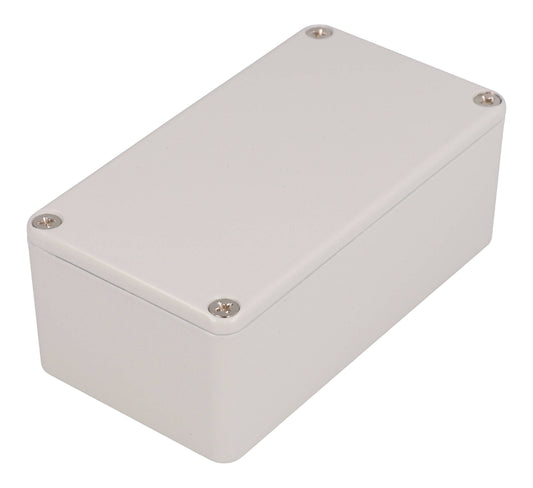 Hammond 1590BSLG 1590-STOMP Painted Diecast Aluminum Stomp Box Enclosure, Light Gray RAL 7035, 112 x 61 x 38 mm.
