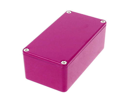 Hammond 1590BSPR 1590-STOMP Painted Diecast Aluminum Stomp Box Enclosure, Purple RAL 4008, 112 x 61 x 38 mm.
