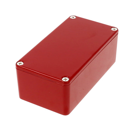 Hammond 1590BSRD 1590-STOMP Painted Diecast Aluminum Stomp Box Enclosure, Red RAL 3011, 112 x 61 x 38 mm.