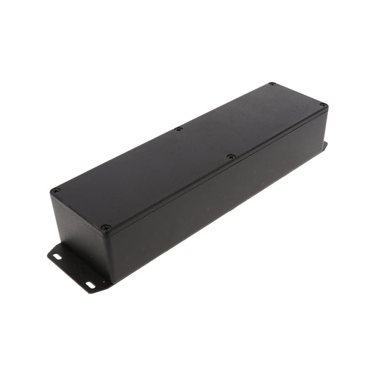 Hammond 1590BXFBK 1590 Series Diecast Aluminum Enclosure with Flanged Bottom Plate, 254 x 70 x 50 mm, Black.