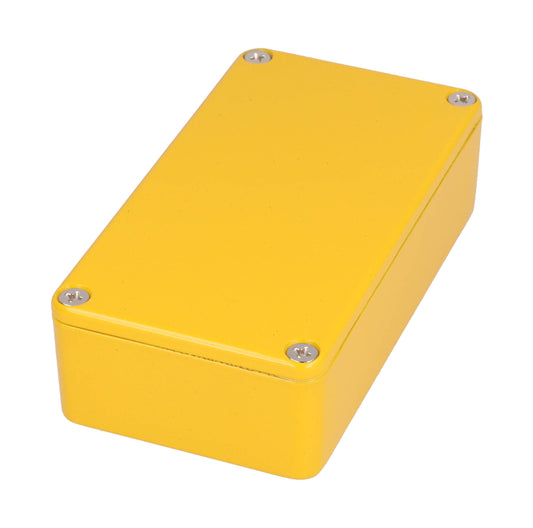 Hammond 1590BYL 1590-STOMP Painted Diecast Aluminum Stomp Box Enclosure, Yellow RAL 1021, 112 x 61 x 31 mm.