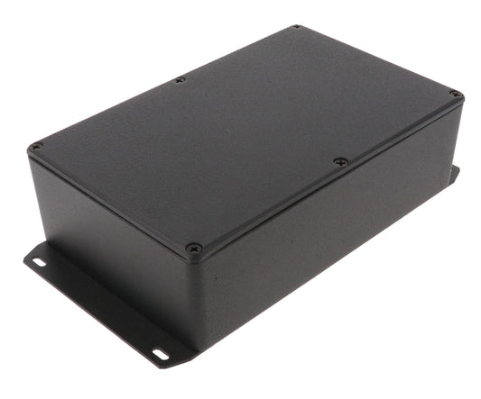 Hammond 1590DFBK 1590 Series Diecast Aluminum Enclosure, Flanged Bottom Plate, IP54, 188 mm x 120 mm x 56 mm, Diecast Aluminum/Black.