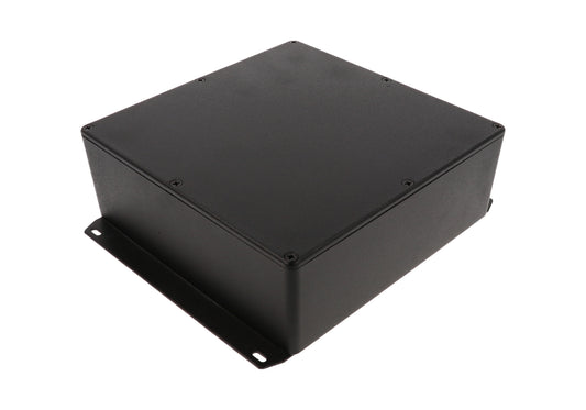 Hammond 1590FFBK 1590 Series Diecast Aluminum Enclosure, Flanged Bottom Plate, IP54, 188 mm x 188 mm x 67 mm, Diecast Aluminum/Black.
