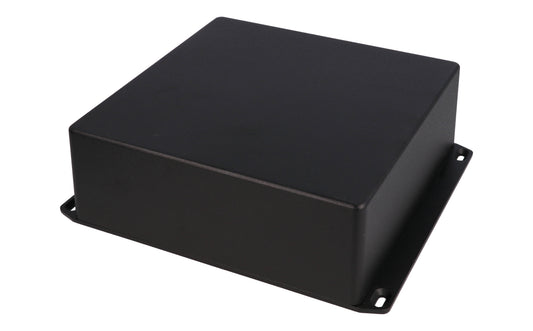 Hammond 1590FFLBK 1590 Series Diecast Aluminum Enclosure, Flanged Lid, IP54, 188 mm x 188 mm x 67 mm, Diecast Aluminum/Black.