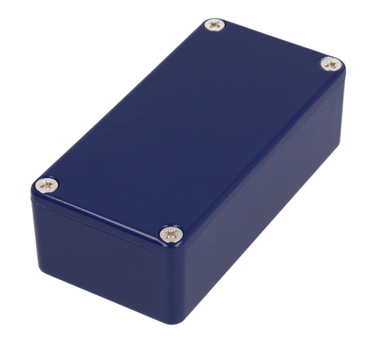Hammond 1590G2CB 1590-STOMP Series Painted Diecast Aluminum Stomp Box Enclosure, IP54, 100 mm x 50 mm x 31 mm, Diecast Aluminum/Cobalt Blue.