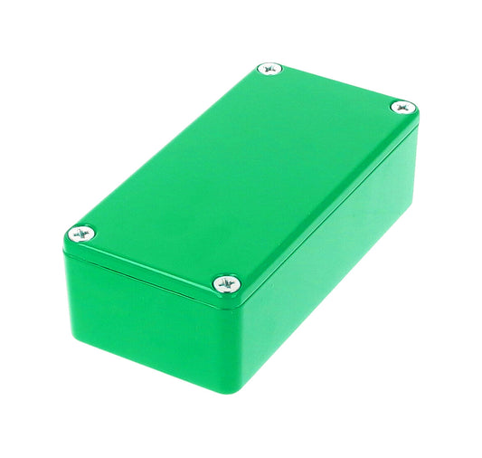 Hammond 1590G2GR 1590-STOMP Series Painted Diecast Aluminum Stomp Box Enclosure, IP54, 100 mm x 50 mm x 31 mm, Diecast Aluminum/Green.