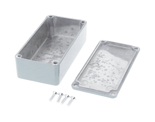 Hammond 1590G2LG 1590-STOMP Series Painted Diecast Aluminum Stomp Box Enclosure, IP54, 100 mm x 50 mm x 31 mm, Diecast Aluminum/Light Gray.