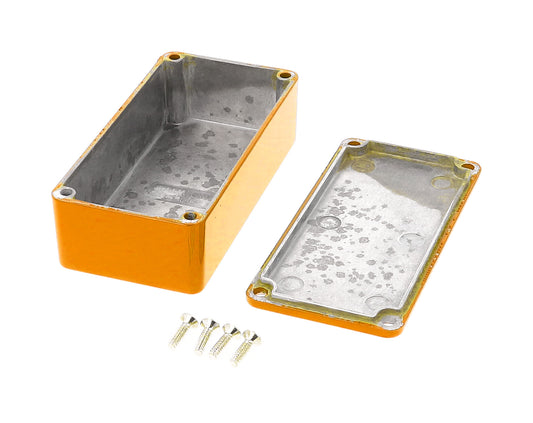 Hammond 1590G2OR 1590-STOMP Series Painted Diecast Aluminum Stomp Box Enclosure, IP54, 100 mm x 50 mm x 31 mm, Diecast Aluminum/Orange.