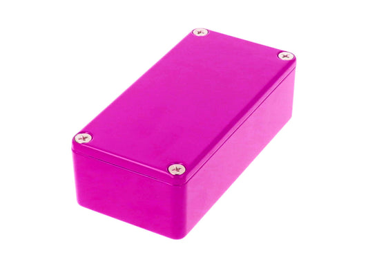 Hammond 1590G2PR 1590-STOMP Series Painted Diecast Aluminum Stomp Box Enclosure, IP54, 100 mm x 50 mm x 31 mm, Diecast Aluminum/Purple.