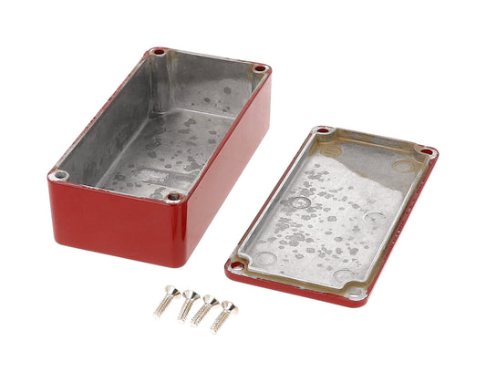Hammond 1590G2RD 1590-STOMP Series Painted Diecast Aluminum Stomp Box Enclosure, IP54, 100 mm x 50 mm x 31 mm, Diecast Aluminum/Red.