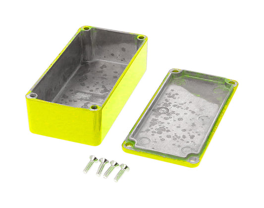 Hammond 1590G2YL 1590-STOMP Series Painted Diecast Aluminum Stomp Box Enclosure, IP54, 100 mm x 50 mm x 31 mm, Diecast Aluminum/Yellow.