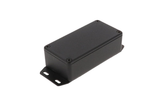 Hammond 1590GFBK 1590 Series Diecast Aluminum Enclosure, Flanged Bottom Plate, IP54, 100 mm x 50 mm x 26 mm, Diecast Aluminum/Black.